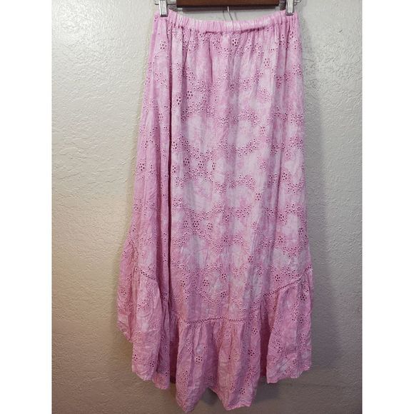 NEW Young Fabulous and Broke Pink Eyelet Hi-Low Wrap Skirt size XS - Picture 9 of 11
